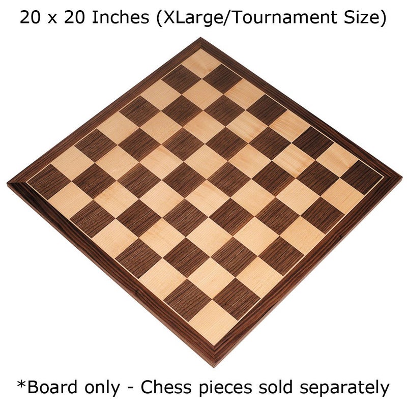 Best Chess Set Apollo Extra Thick Tournament Chess Board with Inlaid Walnut and Maple Wood, Extra Large 20 x 20 Inch, Board Only - Image 2